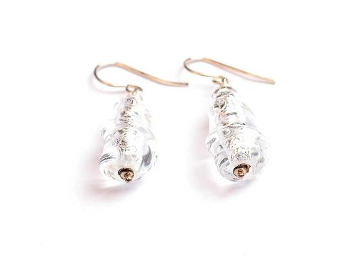 Ghiaccioli earrings - Murano Glass, clear earrings